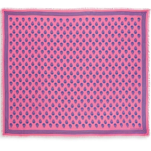 Alexander McQueen Skull Biker Scarf - Roseate Blue - Picture 1 of 1